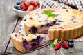 Cheesecake with wild forest berries. Summer dessert Royalty Free Stock Photo