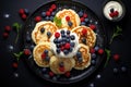 Cheesecakes with sour cream and berries