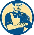 Cheesemaker Holding Cheese Retro Royalty Free Stock Photo