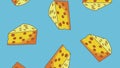 Cheeses falling background HD animation