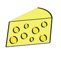A cartoon illustration of a cheese wedge Royalty Free Stock Photo