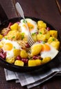 Cheesy Bacon And Egg Hash Royalty Free Stock Photo