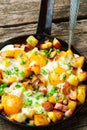 Cheesy Bacon And Egg Hash Royalty Free Stock Photo