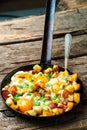 Cheesy Bacon And Egg Hash Royalty Free Stock Photo