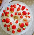 Cheesy creamy strawberry cake