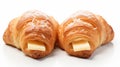 Cheesy Croissant Delight: A Frostpunk-inspired Consumer Culture Critique Royalty Free Stock Photo