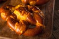 Cheesy German Soft Pretzels Royalty Free Stock Photo