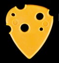 Cheesy Guitar Pick - Fun, novelty, holes, music, cheddar, swiss! Royalty Free Stock Photo