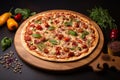 Cheesy Hot homemande pizza. Generate Ai