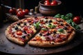 Cheesy Pizza homemade snack. Generate Ai Royalty Free Stock Photo