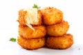 Cheesy Potato Croquettes on Transparent Background. AI