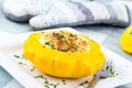 Cheesy stuffed pattypan squash