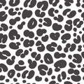 Cheetah black and white print. Leopard skin seamless pattern. Jaguar monochrome abstract ornament. Vector design. Royalty Free Stock Photo