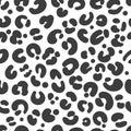 Cheetah black and white print. Leopard skin seamless pattern. Jaguar monochrome abstract ornament. Vector design. Royalty Free Stock Photo