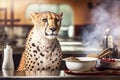 Cheetah Chef: A Culinary Master in Actio Royalty Free Stock Photo