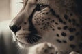 Cheetah Close-Up Portrait, Looking Away. Generative AI Royalty Free Stock Photo