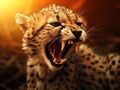 Ai Generated illustration Wildlife Concept of Cheetah Cub Royalty Free Stock Photo