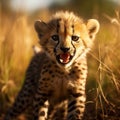 Ai Generated illustration Wildlife Concept of Cheetah Cub Royalty Free Stock Photo