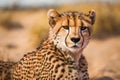 Cheetah in dunes Royalty Free Stock Photo