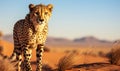 Cheetah in Dunes A Symbol of Speed and Agility Royalty Free Stock Photo