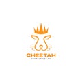 Cheetah face with crown king logo symbol icon vector graphic design illustration idea creative Royalty Free Stock Photo