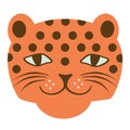 Cheetah face illustration on white background