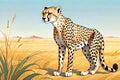 Cheetah fast running animal character