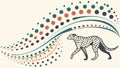 Cheetah with Flowing Wavy Lines Pattern Vector, vector design Generative AI Royalty Free Stock Photo