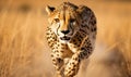 Cheetah in Full Speed Through Tall Grass Royalty Free Stock Photo