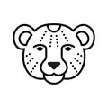 Cheetah head icon - editable stroke Royalty Free Stock Photo