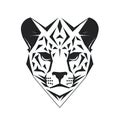 Cheetah Head Icon, Minimal Panther Portrait, Cheetah Pictogram, Generative AI Illustration Royalty Free Stock Photo