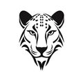 Cheetah Head Icon, Minimal Panther Portrait, Cheetah Pictogram, Generative AI Illustration Royalty Free Stock Photo