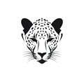 Cheetah Head Icon, Minimal Panther Portrait, Cheetah Pictogram, Generative AI Illustration Royalty Free Stock Photo