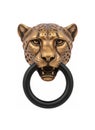 Cheetah Head Knocker, made of bronze-colored metal Royalty Free Stock Photo