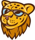 Cheetah Head Sunglasses Smiling Cartoon Royalty Free Stock Photo