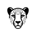 Cheetah head vector illustration isolated on white background. Royalty Free Stock Photo