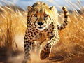 Ai Generated illustration Wildlife Concept of Cheetah hunting