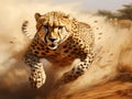 Ai Generated illustration Wildlife Concept of Cheetah hunting