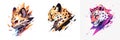 Cheetah logo 2D beautiful colorful picturel AI Generated