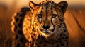 A cheetah is looking into the distance, AI Royalty Free Stock Photo