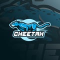 Cheetah mascot logo design vector with modern illustration concept style for badge, emblem and tshirt printing. angry cheetah