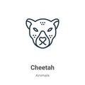 Cheetah outline vector icon. Thin line black cheetah icon, flat vector simple element illustration from editable animals concept Royalty Free Stock Photo