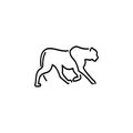 Cheetah outline vector logo design on white background Royalty Free Stock Photo