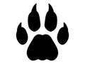 Cheetah paw silhouette vector art white background