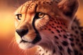 cheetah portrait face close up at sunset. Generative AI. Royalty Free Stock Photo