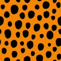 Cheetah black dots seamless pattern Royalty Free Stock Photo