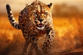 Cheetah Prowling For Prey In Savanna, Depicted Through Digital Art Royalty Free Stock Photo