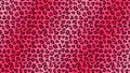 Cheetah red camouflage background. Crimson panther spots with black jaguar outlines in vivid pink.