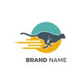 Cheetah Running Fast Logo Design Royalty Free Stock Photo