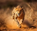 cheetah running through a field.Generative Ai Royalty Free Stock Photo